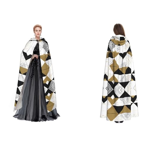 GBMBZSKP Modischer, moderner schwarz-weiß-goldener Dreiecke, Halloween-Kapuzenumhang, Maskerade, Party, Cosplay, Kostüme, Ostern, Unisex, Vampir-Hexen-Umhang für Erwachsene GBMBZSKP Modischer, moderner schwarz-weiß-goldener Dreiecke, Halloween-Kapuzenumhang, Maskerade, Party, Cosplay, Kostüme, Ostern, Unisex, Vampir-Hexen-Umhang für Erwachsene von GBMBZSKP