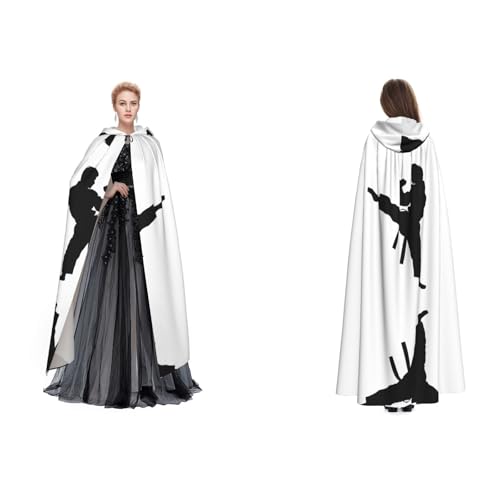 GBMBZSKP Taekwondo-Kampfsport-Umhang, Halloween-Kapuzenumhang, Maskerade, Party, Cosplay, Ostern, Unisex, mit Kapuze, Vampir-Hexen-Umhang für Erwachsene von GBMBZSKP