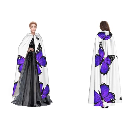GBMBZSKP Violette Schmetterlinge, Halloween-Kapuzenumhang, Maskerade, Party, Cosplay, Kostüme, Ostern, Unisex, Vampir-Hexen-Umhang für Erwachsene GBMBZSKP Violette Schmetterlinge, Halloween-Kapuzenumhang, Maskerade, Party, Cosplay, Kostüme, Ostern, Unisex, Vampir-Hexen-Umhang für Erwachsene von GBMBZSKP