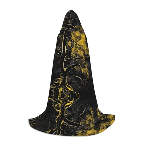 Halloween-Umhang mit Kapuze, Hexenhut für Jungen, Mädchen, Kinder, 85–134 cm, Kapuzenumhang, Halloween, Vampir-Kostüm, Cosplay, Ostern, Maskerade, Party, Goldfarben / Schwarz Halloween-Umhang mit Kapuze, Hexenhut für Jungen, Mädchen, Kinder, 85–134 cm, Kapuzenumhang, Halloween, Vampir-Kostüm, Cosplay, Ostern, Maskerade, Party, Goldfarben / Schwarz von GBMBZSKP