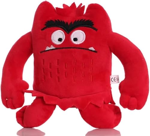 GBYAGECZ Kawaii Farbe Monster Plüschtier 15 cm Monster Plüsch Puppe Kinder Emotion Spielzeug für Kinder Geburtstagsgeschenk (Rot) von GBYAGECZ