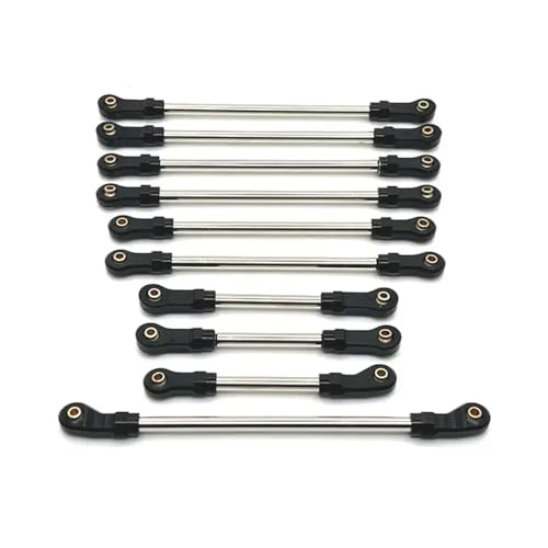 GCDZKJIJ 10pcs RC Car Steering Link Upgrade kompatibel mit 1/10 -Skalierungsmodellen(Black) von GCDZKJIJ