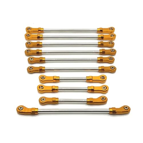 GCDZKJIJ 10pcs RC Car Steering Link Upgrade kompatibel mit 1/10 -Skalierungsmodellen(Yellow) von GCDZKJIJ