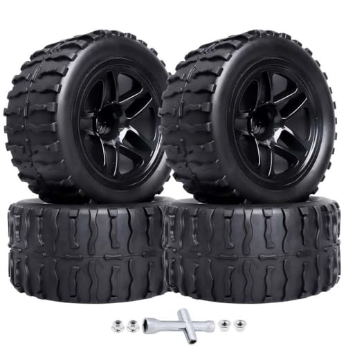 GCDZKJIJ 12mm Hex RC -Räder Reifen kompatibel mit 1 10 -Skalierungsmodellen Kompatibel mit Stampede VXL 2WD 4x4 EPX Pro Blackout Xte Kleber Set von 4 von GCDZKJIJ