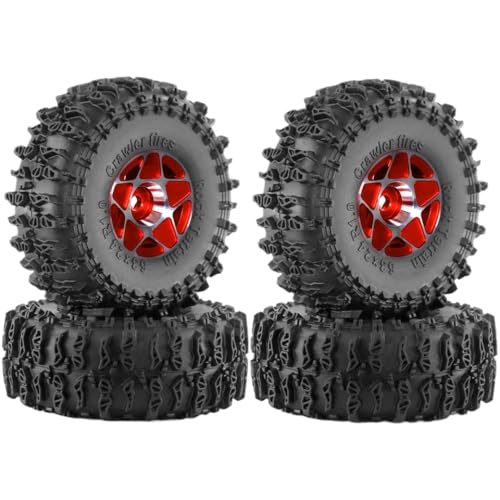 GCDZKJIJ 4pcs 63 mm 1,0 Zoll Metall Beadlocke -Rad -Reifen -Set kompatibel mit 1/18 1/24 RC Crawler -Autos wie SCX24 AX24 Upgrade -Zubehör(C) von GCDZKJIJ