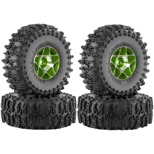 GCDZKJIJ 4pcs 63 mm 1,0 Zoll Metall Beadlocke -Rad -Reifen -Set kompatibel mit 1/18 1/24 RC Crawler -Autos wie SCX24 AX24 Upgrade -Zubehör(D) von GCDZKJIJ