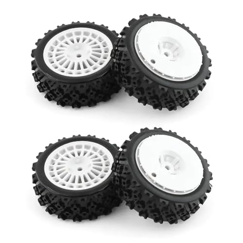 GCDZKJIJ 72 mm Gummi-Reifenräder Kompatibel mit kompatible XV-01 TA06 TT-01 TT-02 PTG-2 1/10 RC Racing Car Upgrade Accessoires(White) von GCDZKJIJ