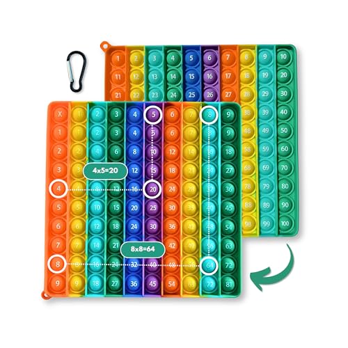 PopIt 2 in 1 Multiplikationsbrett und Hundertertafel - 1x1 Lernen Spiel für Montessori - XXL Pop On It Fidget Toy PopIt 2 in 1 Multiplikationsbrett und Hundertertafel - 1x1 Lernen Spiel für Montessori - XXL Pop On It Fidget Toy von Valino