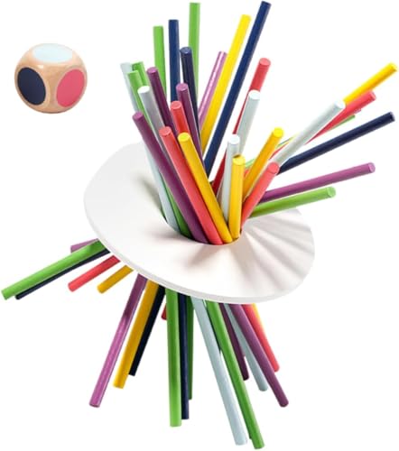 GD HUA 1 Satz Balance Sticks Aus Holz,Pädagogisches Montessori Für Pick Up Sticks Pädagogisches Holzspielzeug,Verbessert die Konzentration, Flexibilität trainieren, Für Interaktive Eltern-Kind-Spiele von GD HUA