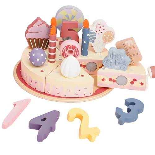 GD HUA Kinderküche Geburtstagstorte, Holzspielzeug Kuchen zum Geburtstag, Kinderküche Zubehör Holz, Geburtstagskuchen Küchenspielzeug Rollenspiele Geschenke GD HUA Kinderküche Geburtstagstorte, Holzspielzeug Kuchen zum Geburtstag, Kinderküche Zubehör Holz, Geburtstagskuchen Küchenspielzeug Rollenspiele Geschenke von GD HUA