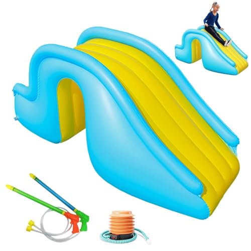 Aufblasbare Schwimmbadrutsche, PoolzubehöR, Aufblasbare Rutschstufe, Mit FußPumpe Und 2-Teiliger Wasserpistole, Aufblasbare Schwimmbad-Wasserrutsche, Breitere Stufen, Lustiges Wasserspielzeug von GDAONUDK