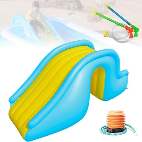 GDAONUDK Aufblasbare Poolrutsche, Aufblasbare Wasserrutsche für SchwimmbäDer, Mit FußPumpe Und 2 Wasserpistolen, PVC-Material, für DraußEn, Drinnen, Im Garten, Lustiges Wasserspielzeug GDAONUDK Aufblasbare Poolrutsche, Aufblasbare Wasserrutsche für SchwimmbäDer, Mit FußPumpe Und 2 Wasserpistolen, PVC-Material, für DraußEn, Drinnen, Im Garten, Lustiges Wasserspielzeug von GDAONUDK