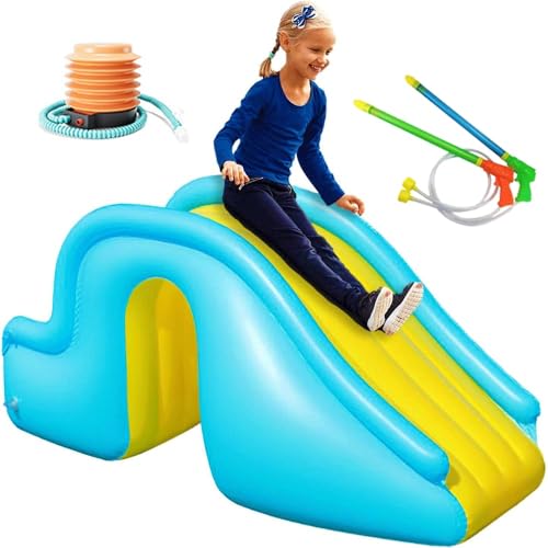 GDAONUDK Aufblasbare Wasserrutsche, 150 x 75 x 82 cm, Planschbeckenrutsche, aufblasbare Rutsche für Bällebad und Schwimmbäder, für Heimpools, Hinterhöfe, kleine Wasserparks GDAONUDK Aufblasbare Wasserrutsche, 150 x 75 x 82 cm, Planschbeckenrutsche, aufblasbare Rutsche für Bällebad und Schwimmbäder, für Heimpools, Hinterhöfe, kleine Wasserparks von GDAONUDK