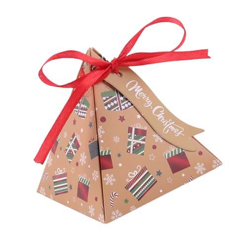 50 Stück Weihnachts-Dreiecksform Süßigkeitenboxen Weihnachten Party Supplies Schöne Dreieck-Geschenkboxen für süße Leckereien von GDFHYJN(グフン)