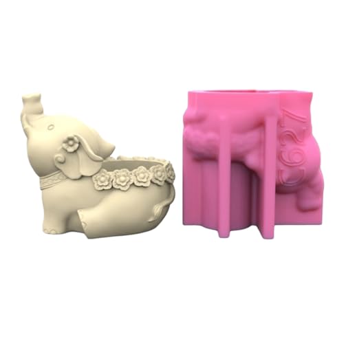 Blumentopf-Silikonform, 3D-Elefantenvase, Beton, Kandelaber, Kunstharz, Sukkulenten, Pflanzgefäß, Handwerk, Kunst, Zuhause von GDFHYJN(グフン)