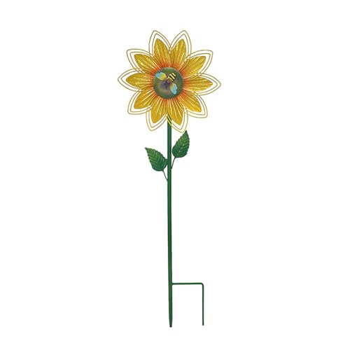 Metallspinnkreisel Blume Windmühle und Pfahl stehend Outdoor Garten Dekoration von GDFHYJN(グフン)