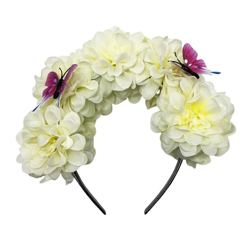Zarte Blumen-Haarreifen im ethnischen Stil, für Mädchen und Frauen, Fotografie, Stirnband, Hochzeit, Party, Braut, realistisches Blumen-Stirnband von GDFHYJN(グフン)