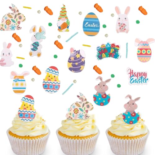Essbare Tortenaufsätze aus Papier, Oster-Kuchenaufsätze, Oster-Cupcakes, Oster-Cupcakes, Kuchenaufsätze mit Osterhasen-Motiv Essbare Tortenaufsätze aus Papier, Oster-Kuchenaufsätze, Oster-Cupcakes, Oster-Cupcakes, Kuchenaufsätze mit Osterhasen-Motiv von GDFJBG