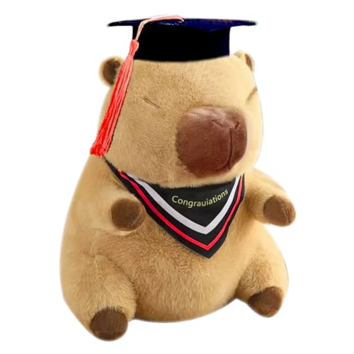 GDFJBG Capybara Kuscheltier, Graduation Gift Capybara Plüschtier,Wasserschwein Kuscheltier Stofftier Capybara für Kinder Bachelor Abschluss Geschenk,Bachelor Geschenk 23CM von GDFJBG
