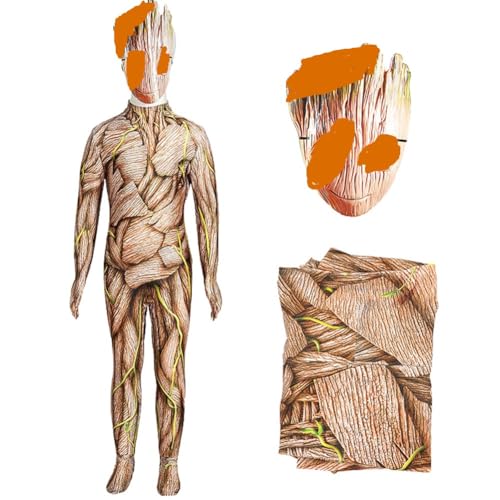 GDFJBG Herren Jungen Superheld Groot Spider Cosplay Kostüm Bodycon Halloween Kostüm Bodysuit für Kinder Erwachsene S von GDFJBG