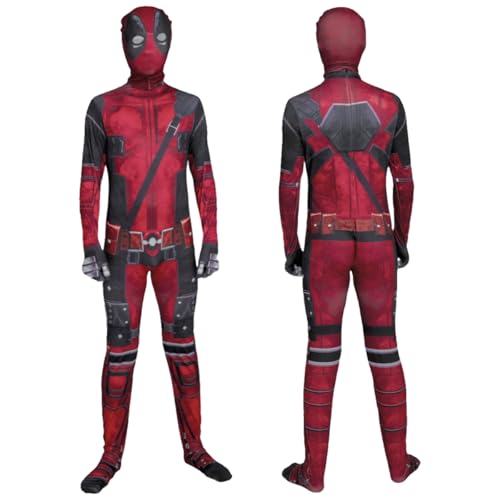 GDFJBG Kinder Kostüm Anime, Superheld Kostüm Kinde 3D Anime Anzug Anzug Suit Bodysuit für Cosplay Karnevalsparty Party Halloween, Weihnachten, Geburtstagsgeschenk 130cm von GDFJBG
