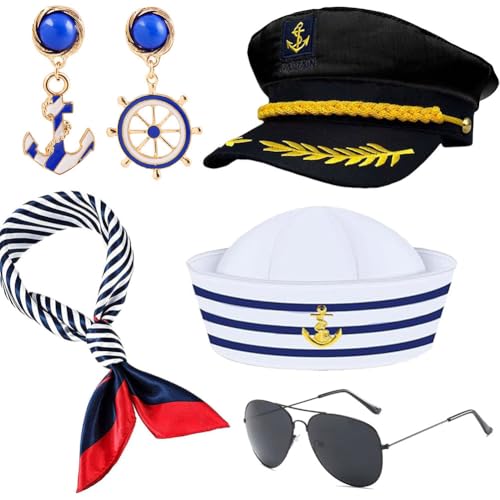 Kapitänsmütze Matrosenmütze,Marine Hut Kapitän Accessoires,Yacht Kapitän Hut,Kapitänsmütze Kostüm Set,Yacht Kapitän Mütze,Mütze Unisex Seemann Kapitän Hat,für Karneval Mottoparty Halloween Cosplay Kapitänsmütze Matrosenmütze,Marine Hut Kapitän Accessoires,Yacht Kapitän Hut,Kapitänsmütze Kostüm Set,Yacht Kapitän Mütze,Mütze Unisex Seemann Kapitän Hat,für Karneval Mottoparty Halloween Cosplay von GDFJBG