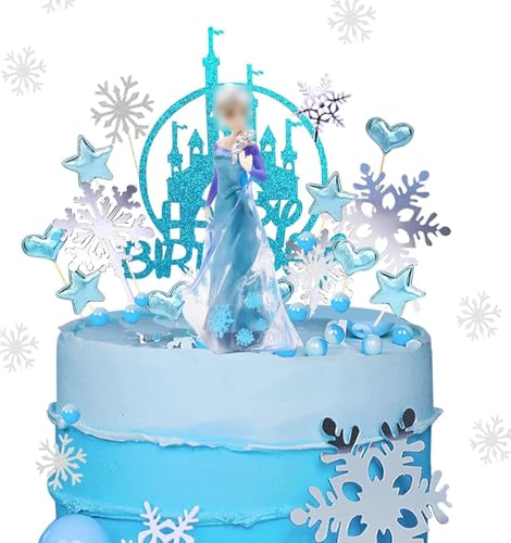 Tortendeko Snowflake, Blue White Cake Decoration with Snowflake Confetti, Happy Birthday Tortendeko Cake Topper Geburtstag Kuchen Topper für Geburtstagskuchen Dekorationen Tortendeko Snowflake, Blue White Cake Decoration with Snowflake Confetti, Happy Birthday Tortendeko Cake Topper Geburtstag Kuchen Topper für Geburtstagskuchen Dekorationen von GDFJBG