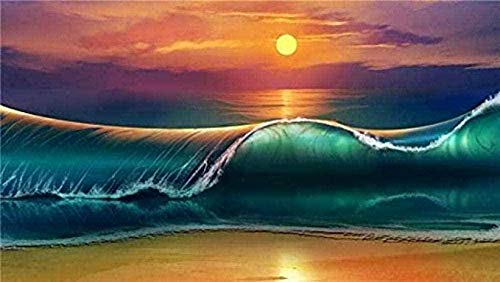 1000 Piece Puzzle Paper Jigsaw Puzzle for Adult Decompression Toys Kids Educational Ssemgames - Waves Sunset26x38cm Gi315 von GDFWB