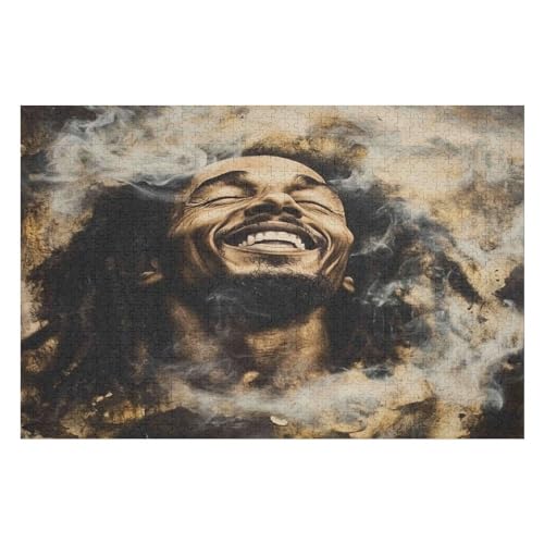1000 Puzzles Für Erwachsene, Herausfordernde Puzzles, Komplettes Puzzlespiel Für Mädchen, Geschenke Für Männer Reggae Bob Marley 1000 PCS von GDFWB