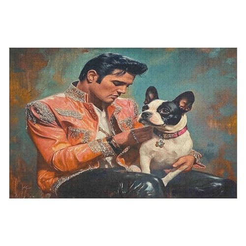 1000 Teile Puzzle - Elvis Presley Puzzles Für Erwachsene Und Kinder, Einzigartige Formen, Erwachsene Und Kinder 1000 PCS—75 * 50cm von GDFWB