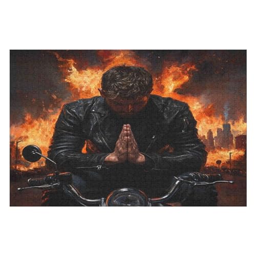 1000 Teile Puzzle - Motorcycle Gang Puzzles Für Einzigartige Formen Erwachsene Und Kinder21 26x38cmMbT294 von GDFWB