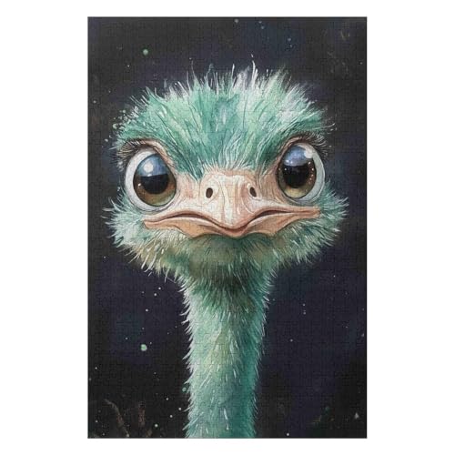 1000 Teile Puzzle - Ostrich Puzzles Für Einzigartige Formen Erwachsene Und Kinder21Z251c38x52cm von GDFWB