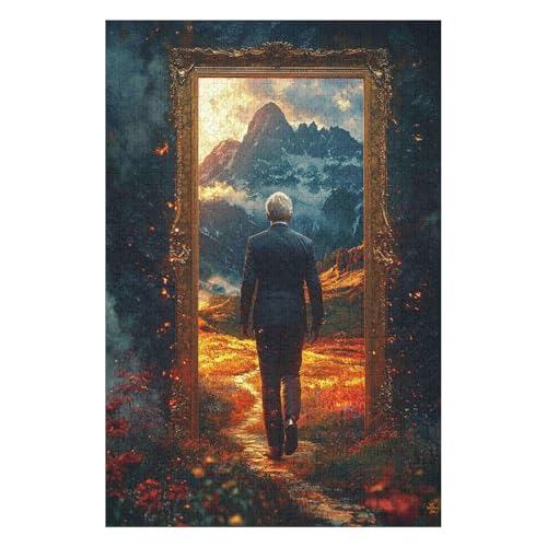 1000 Teile Set Durch Die Tür Puzzle Dekompression Spiel für Erwachsene Puzzle Studenten Spielzeug für Kinder Weihnachten Geburtstag Geschenke-26x38cm von GDFWB