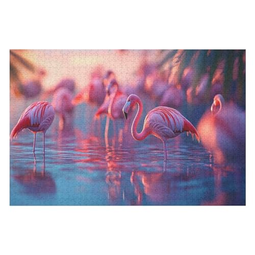 1000-teiliges Kunstpuzzle Für Erwachsene Mit Schwieriger Herausforderung Flamingo Puzzle 1000 PCS 50 * 70cm von GDFWB