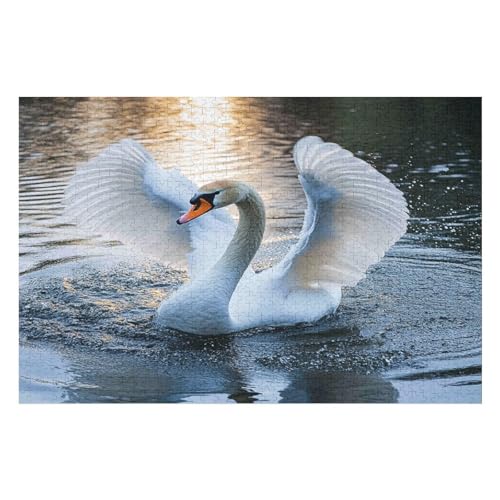 1000-teiliges Kunstpuzzle Für Erwachsene Mit Schwieriger Herausforderung Swan Puzzle 1000 PCS 50 * 70cm von GDFWB