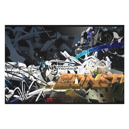 1000-teiliges Puzzle Für Erwachsene, Anspruchsvolles Spiel, Puzzle Mit Buchstaben Auf Der Rückseite 3D Space Painting 1000 PCS 26 * 38cm von GDFWB