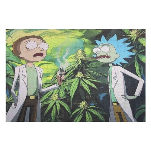 1000-teiliges Puzzle Für Erwachsene, Anspruchsvolles Spiel, Puzzle Mit Buchstaben Auf Der Rückseite Rick and Morty 1000 PCS von GDFWB