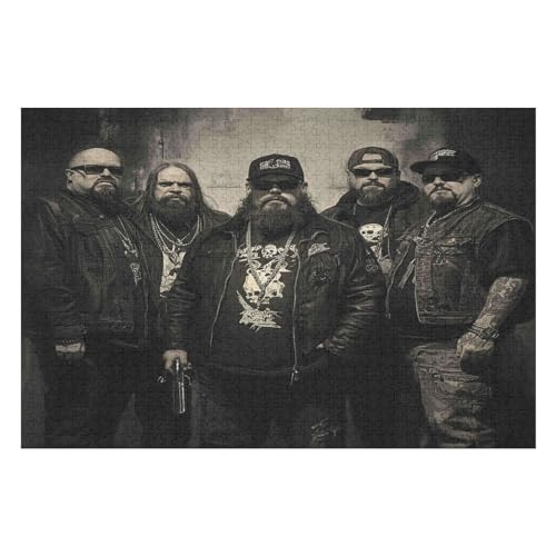 1000-teiliges Puzzle Für Erwachsene, Motorcycle Gang Anspruchsvolle Rätsel, Kombinierbar, Perfektes Spielzeug, Geschenke10 26x38cmMbT380 von GDFWB