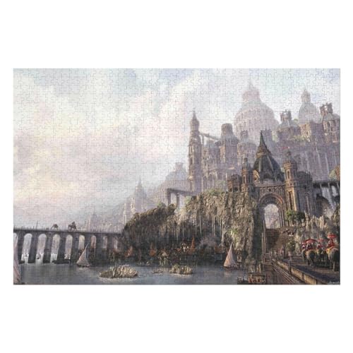 1000-teiliges Puzzle Für Erwachsene Anspruchsvolles Spiel Puzzle Mit Buchstaben Auf Der Rückseite Castle Scenery17 38x52cm Vhj071 von GDFWB