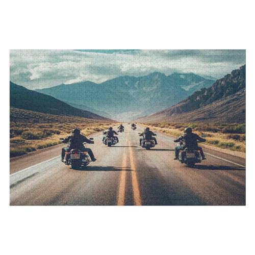 1000-teiliges Puzzle Für Erwachsene Anspruchsvolles Spiel Puzzle Mit Buchstaben Auf Der Rückseite Motorcycle Gang17 26x38cmMbT282 von GDFWB
