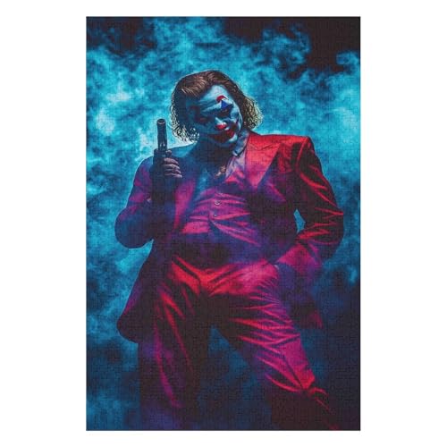 1000-teiliges Puzzle Für Erwachsene Anspruchsvolles Spiel Puzzle Mit Buchstaben Auf Der Rückseite Pieces Villain Smoking Joker17Z184c38x52cm von GDFWB