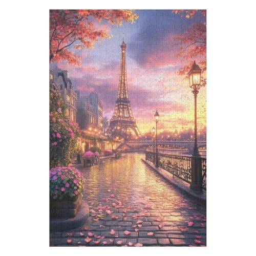 1000-teiliges Puzzle – Vollfarbiges Eiffelturm-Puzzle aus Pappe für Kinder, Erwachsene und Jugendliche-26x38cm 1000-teiliges Puzzle – Vollfarbiges Eiffelturm-Puzzle aus Pappe für Kinder, Erwachsene und Jugendliche-26x38cm von GDFWB