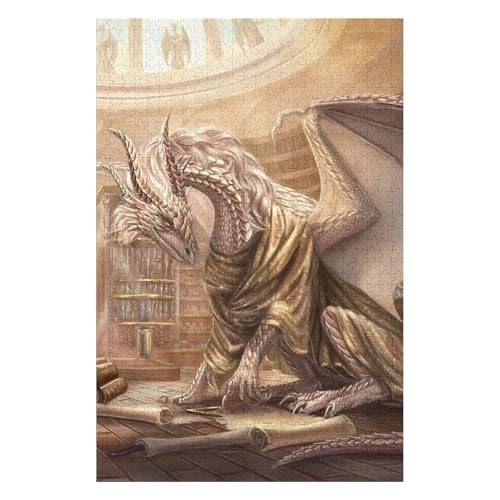 1000-teiliges Puzzle für Erwachsene, Fliegender Drache, Papierpuzzle, geeignet für Erwachsene und Kinder ab Jahren, zum Stressabbau-38x52cm von GDFWB
