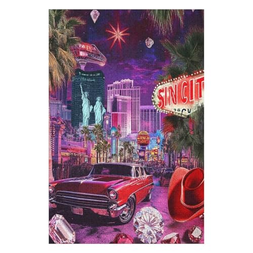 1000-teiliges Puzzle für Erwachsene, Las Vegas-Papierpuzzle, geeignet für Erwachsene und Kinder ab Jahren, zum Stressabbau-38x52cm 1000-teiliges Puzzle für Erwachsene, Las Vegas-Papierpuzzle, geeignet für Erwachsene und Kinder ab Jahren, zum Stressabbau-38x52cm von GDFWB