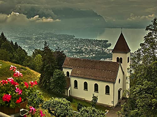 2000 Pieces Paper Jigsaw Puzzles Educational Game Stress Reliever for Adult Kids - Chapel70x100cm Gi489 von GDFWB