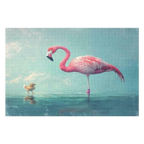 2000-teiliges Puzzle Für Erwachsene, Anspruchsvolles Spiel, Puzzle Mit Buchstaben Auf Der Rückseite Flamingo 2000 PCS 70 * 100cm von GDFWB