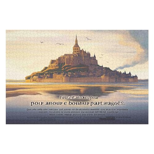 2000-teiliges Puzzle Für Erwachsene, Anspruchsvolles Spiel, Puzzle Mit Buchstaben Auf Der Rückseite Mont Saint Michel 2000 PCS von GDFWB