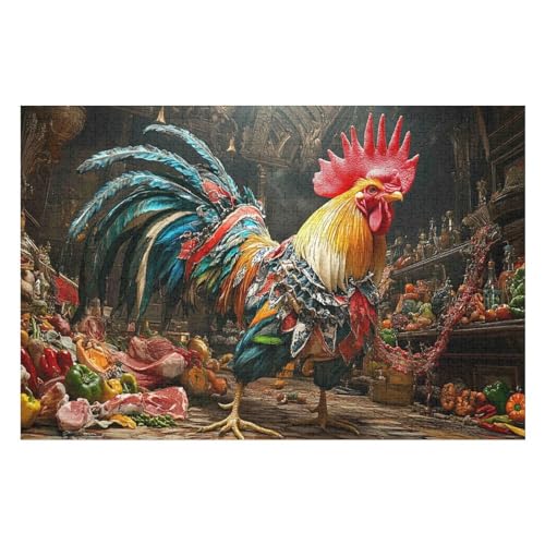 2000-teiliges Puzzle Für Erwachsene, Anspruchsvolles Spiel, Puzzle Mit Buchstaben Auf Der Rückseite Rooster's Barn 2000 PCS70*100cm von GDFWB