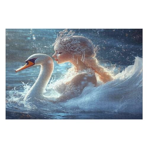 2000-teiliges Puzzle Für Erwachsene, Anspruchsvolles Spiel, Puzzle Mit Buchstaben Auf Der Rückseite Swan 2000 PCS 70 * 100cm von GDFWB