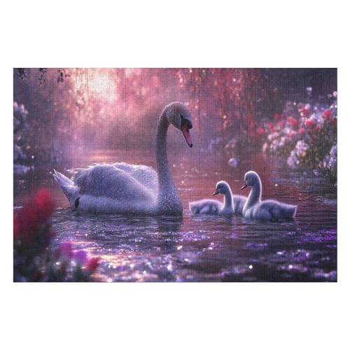 2000-teiliges Puzzle Für Erwachsene, Anspruchsvolles Spiel, Puzzle Mit Buchstaben Auf Der Rückseite Swan 2000 PCS 70 * 100cm von GDFWB